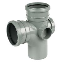 FloPlast Grey 110mm Soil 92.5° Double Socket Access Branch