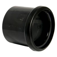 FloPlast Black 110mm Soil Push Fit Single Socket Coupler