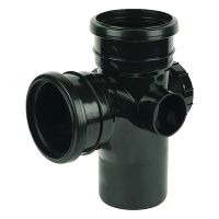 FloPlast Black 110mm Soil 92.5° Double Socket Access Branch