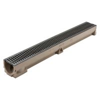 ACO RainDrain B 125 Channel with Cast Iron Heelguard Grating 1m