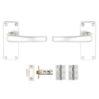 Sandal Internal Latch Door Pack Satin Aluminium Pack of 3