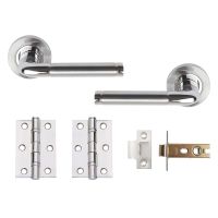 Metro Lever Door Pack Satin Nickel / Polished Chrome