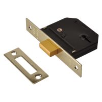 Union Essentials 3 Lever Mortice Deadlock 2" Polished Brass