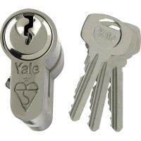 Yale BS Kitemark Euro Double Cylinder Nickel Plated 40/10/50