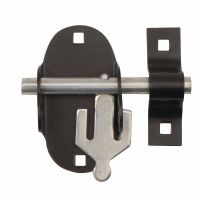 Oval Padlock Bolt Black Jappaned