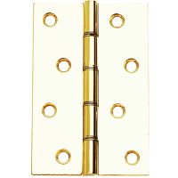 Double Washered Butt Hinges Polished Brass 76mm Pack 2