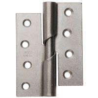 Left Hand Rising Butt Hinges Steel Self Colour 100mm Pack 2