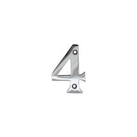 No 4 Numeral Polished Chrome 76mm