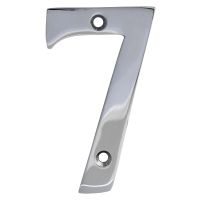 No 7 Numeral Polished Chrome 76mm