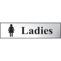 Ladies Sign Chrome 200 x 50mm