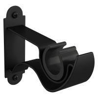 Push Fit Curtain Pole Bracket Matt Black