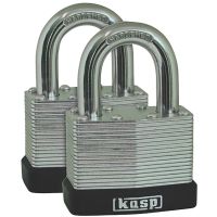 Kasp Keyed Alike Padlock Laminated 40mm Pack 2