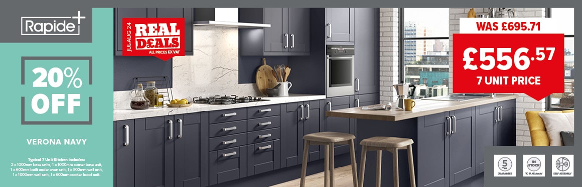 Verona Navy Kitchen 20% off in July-August Real Deals