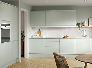 sage green kitchen units