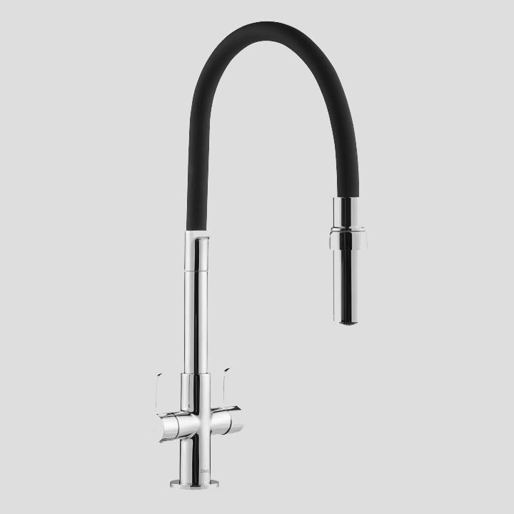 Black kitchen mixer tap