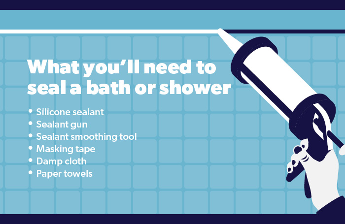 What you'll need to seal a bath or shower