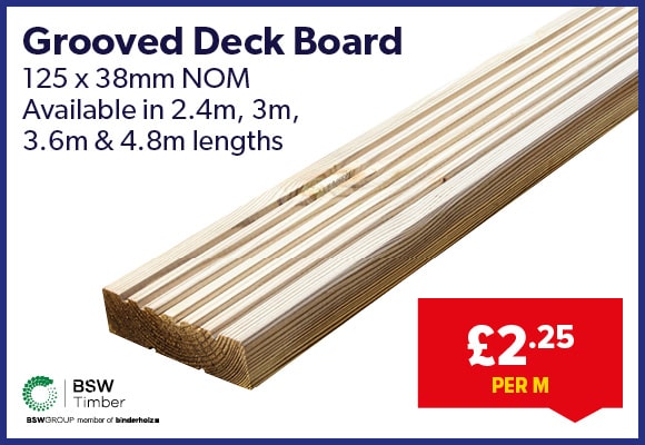Grooved Treated Deck Board