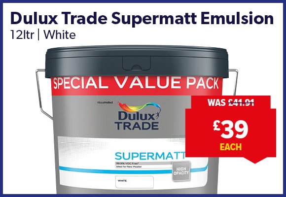 Dulux Trade Supermatt White Emulsion 12ltr