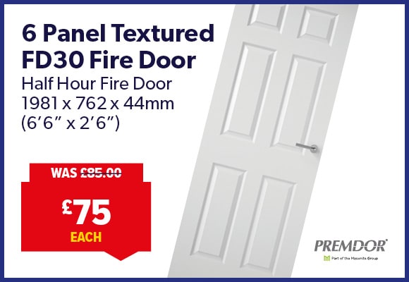 6 Panel Textured Internal Fire Door