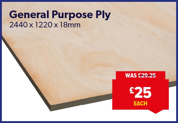 General Purpose Plywood 2440 x 1220 x 18mm