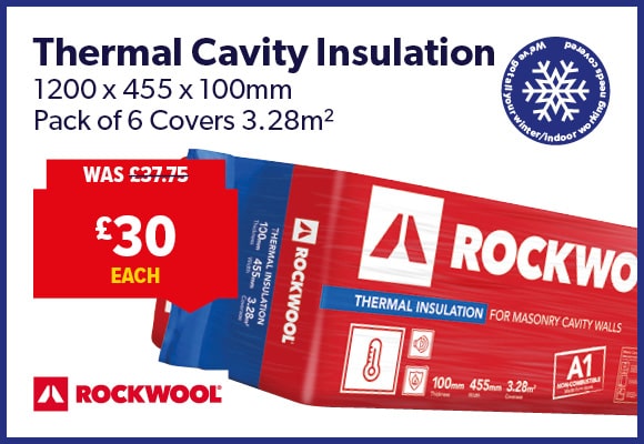 Rockwool Thermal Cavity Insulation 1200 x 455 x 100mm