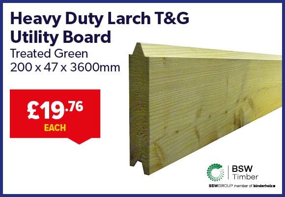 Heavy Duty Larch T&G Treated Green Utility Board