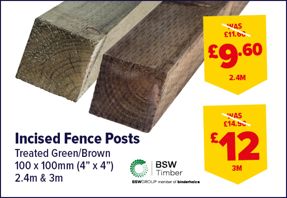 Incised Fence Post Treated Brown/Green