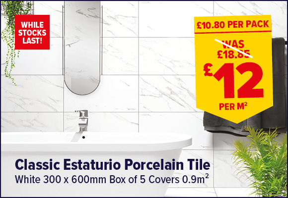 Classic Estaturio White Porcelain Wall & Floor Tile