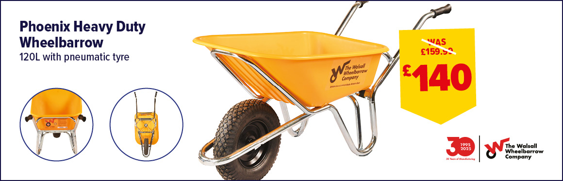 Phoenix 120ltr HDPE Wheelbarrow with Pneumatic Tyre