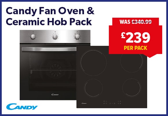 Candy Single Fan Oven & Ceramic Hob Pack