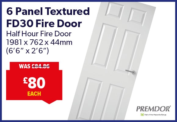 6 Panel Textured Internal Fire Door