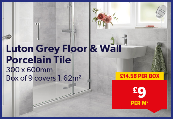 Luton Grey Floor & Wall Porcelain Tile