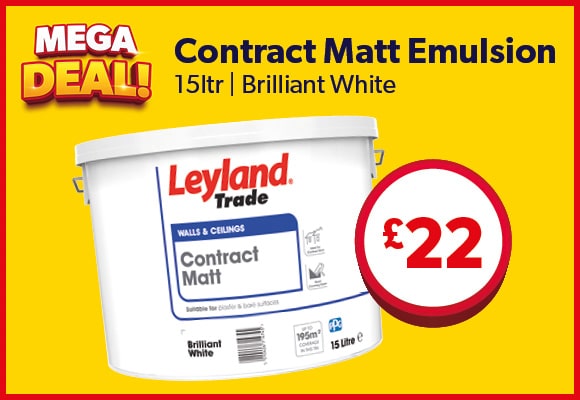 Leyland Trade Contract Matt Emulsion Brilliant White 15ltr